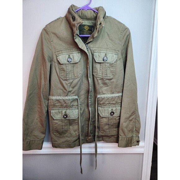 Lucky Brand Jackets & Blazers - Lucky Brand Womens/Mens Military Field Jacket Hood Full Zip Olive Green Y2K
